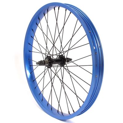 KHE BMX Front Wheel Blue Anodised 38 mm Aluminium Rim 36 Hole 10 mm 20 Inches