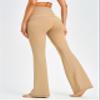 AFITNE Yoga Pants for Women Bootcut Work Pants with Pockets High Waisted Workout Bootleg Yoga Pants Flared Athletic Gym Pants Khaki - XL view 3