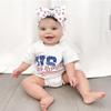 Twopumpkin Toddler Baby 4th of July Outfit Boy Girl Oversized Romper/Shirts+Shorts Retro American Flag Matching Clothes (A USA Romper Gray, 2-3T) view 2