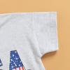 Twopumpkin Toddler Baby 4th of July Outfit Boy Girl Oversized Romper/Shirts+Shorts Retro American Flag Matching Clothes (A USA Romper Gray, 2-3T) view 4