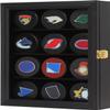 Mstrse 12 Hockey Puck Display Case Puck Holder Wall Mount Cabinet Stand Shadow Box with Glass Door Lockable view 1