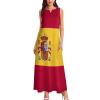 TAIZIYEAH Long Dress Spain Flag Women's Summer Casual Loose Dress Long Dress Short Sleeve for Girls Fashion Skirts 4XL view 3
