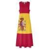 TAIZIYEAH Long Dress Spain Flag Women's Summer Casual Loose Dress Long Dress Short Sleeve for Girls Fashion Skirts 4XL view 4