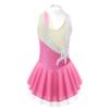 Linjinx Kids Girls Sparkly Rhinestone Figure Ice Skating Dress Sleeveless Ballet Dance Gymnastic Skirt Leotard Dancewear Pink&White 8 Years view 2