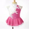 Linjinx Kids Girls Sparkly Rhinestone Figure Ice Skating Dress Sleeveless Ballet Dance Gymnastic Skirt Leotard Dancewear Pink&White 8 Years view 3
