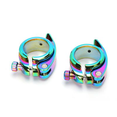 Bike Seat Post Clamp Fit for 40/41mm, Aluminium Alloy Bicycle Quick Release Seatpost Collar Seat Post Clamp for Folding Bike,Mtb,Road Bike (Colorful,40mm)