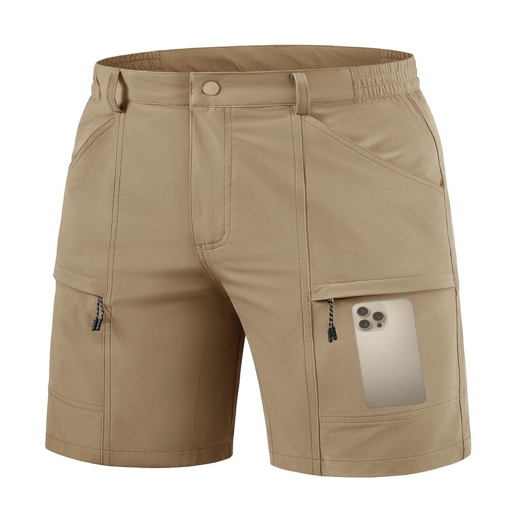 TACVASEN Men's Hiking Shorts 10" Quick Dry Lightweight Breathable Dress Outdoor Work Fishing Summer Shorts with 5 Pockets Khaki 36