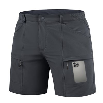 TACVASEN Men's Hiking Shorts 10" Dry Fit Lightweight Water Resistant Shorts Casual Outdoor Camping 5 Pockets Dark Grey 40