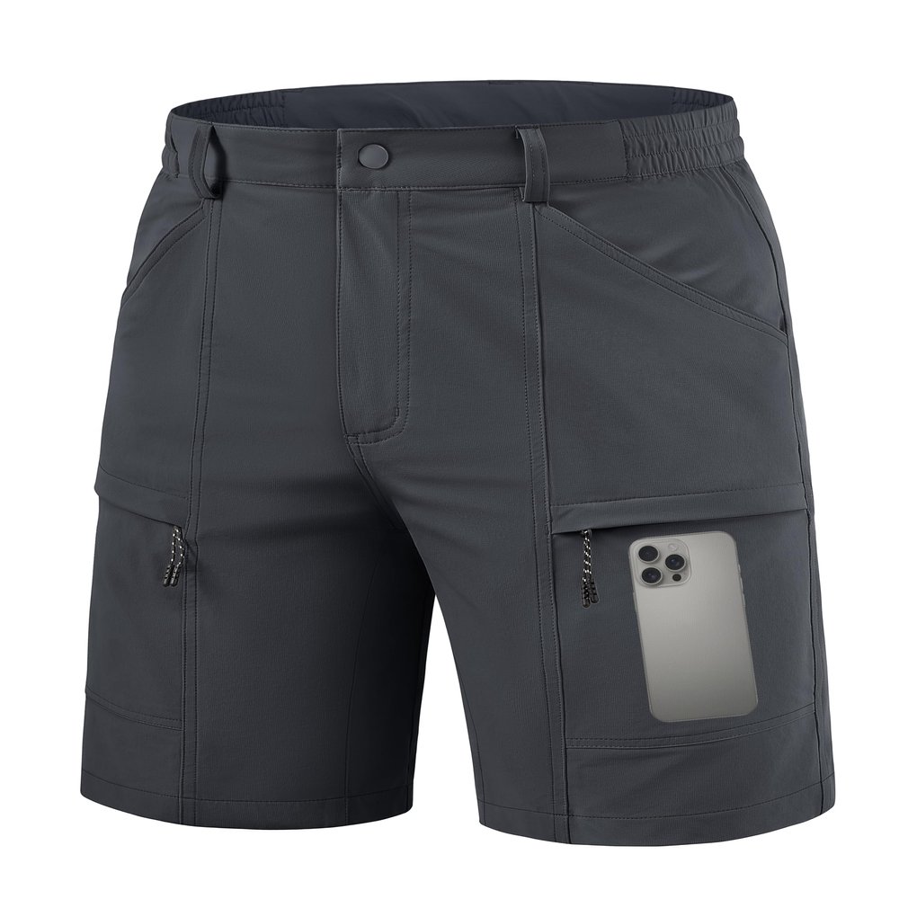 TACVASEN Men's Hiking Shorts 10" Dry Fit Lightweight Water Resistant Shorts Casual Outdoor Camping 5 Pockets Dark Grey 40
