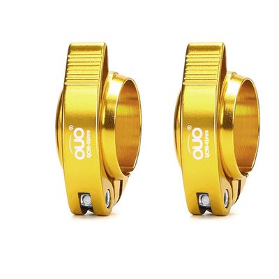 Bike Seat Post Clamp Fit for 40/41mm, Aluminium Alloy Bicycle Quick Release Seatpost Collar Seat Post Clamp for Folding Bike,Mtb,Road Bike (Gold,41mm)