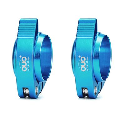 Bike Seat Post Clamp Fit for 40/41mm, Aluminium Alloy Bicycle Quick Release Seatpost Collar Seat Post Clamp for Folding Bike,Mtb,Road Bike (Blue,40mm)