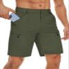 TACVASEN Men's Quick Dry Lightweight Hiking 10" Shorts Stretch Casual Outdoor Golf Work with Zipper Pockets Army Greeen 30 view 2
