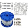 Jones Sports Heavy Duty Indoor/Outdoor Cable Kit for Baseball Softball Batting Cage Net with 3/8" turnbuckles, 3/16 Cable Clamps, and zinc snap Clips (Cable Kit for Up to 55' Long Cage) view 1
