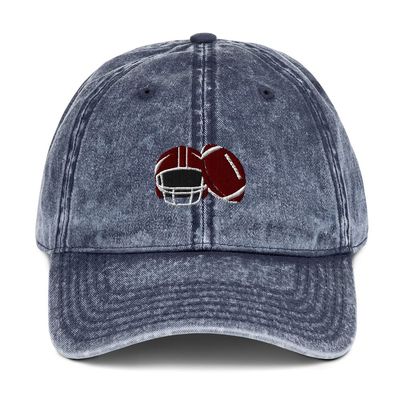American Football hat, for Men and Women, American Football Gifts, Embroidered Unisex Vintage Cotton Twill Cap Navy