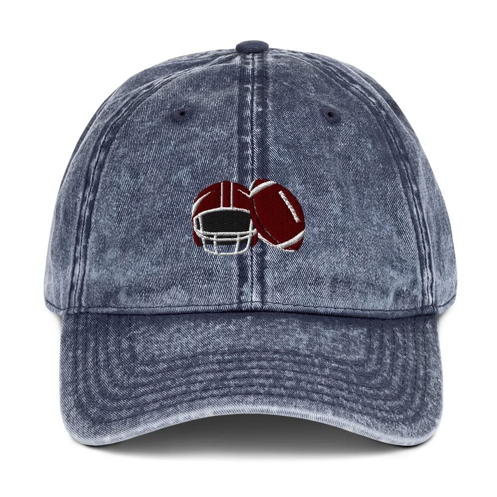 American Football hat, for Men and Women, American Football Gifts, Embroidered Unisex Vintage Cotton Twill Cap Navy