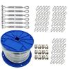 X-Heavy Duty Indoor/Outdoor Cable Kit for Baseball Softball Batting Cage Net with 1/2" turnbuckles, 1/4" cable clamps, and zinc snap clips (Cable Kit for Up To 70' Long Cage With 6 Turnbuckles) view 1