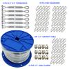 X-Heavy Duty Indoor/Outdoor Cable Kit for Baseball Softball Batting Cage Net with 1/2" turnbuckles, 1/4" cable clamps, and zinc snap clips (Cable Kit for Up To 70' Long Cage With 6 Turnbuckles) view 2