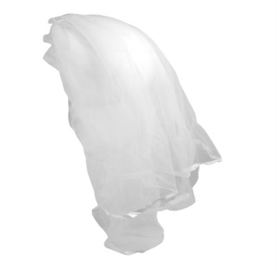 Iconikal Headband 2-Layer Wedding Mini-Veil With Flowers, White, One Size for Showers, Costumes, Cosplay