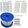X-Heavy Duty Indoor/Outdoor Cable Kit for Baseball Softball Batting Cage Net with 1/4" turnbuckles, 1/4" cable clamps, and zinc snap clips (Cable Kit for Up To 55' Long Cage With 6 Turnbuckles) view 2