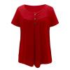 FMCHICO Tunic Tops For Women Womens V-Neck Short Sleeves Tops Pleated Summer Tunic Tee Shirt Casual Flowy Blouse view 2