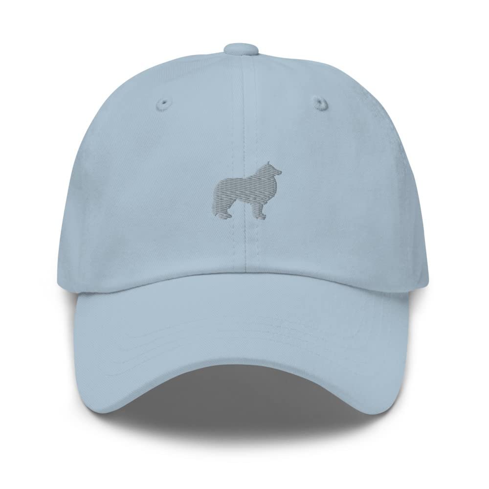 Sheltie hat, Embroidered Unisex hat, Shetland Sheepdog hat, Sheltie Gifts, Shetland Sheepdog Gifts for Men and Women. Light Blue