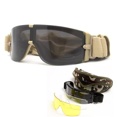 Tactical Airsoft Goggles Safety Goggles Army Goggles Military Eye Protection Hunting Glasses for Shooting Military X800 Goggles Airsoft paintball UV400 glasses (Khaki)
