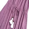 Bonny Billy Big Girls Spaghetti Straps Solid Cotton Kid Beach Dress 5-6 Years Purple-2 view 4