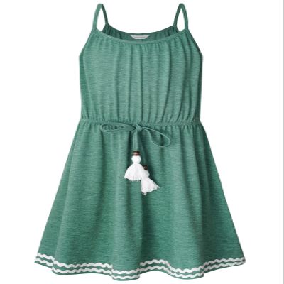 Bonny Billy Big Girls Spaghetti Straps Solid Cotton Kid Beach Dress 10-11 Years Apricot-1