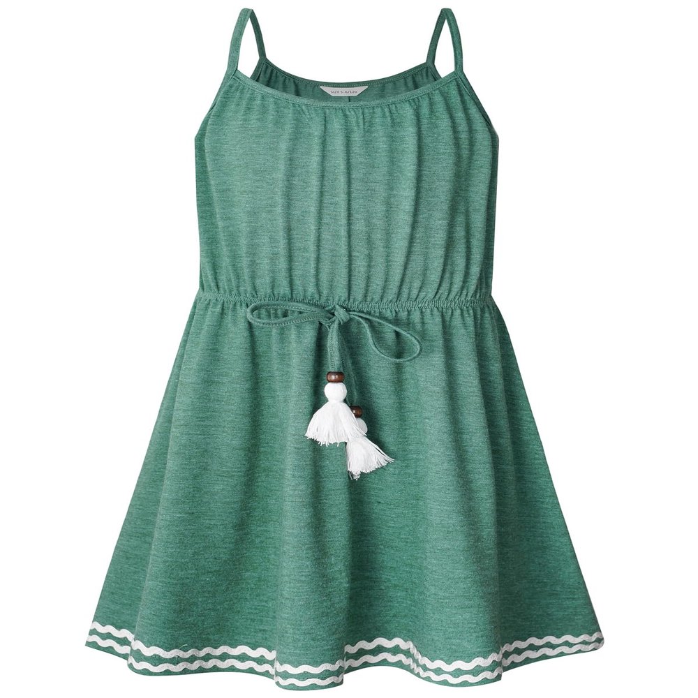 Bonny Billy Big Girls Spaghetti Straps Solid Cotton Kid Beach Dress 10-11 Years Apricot-1