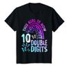 10th Birthday Gift This Girl Is Now 10 Double Digits Rinbow T-Shirt view 1