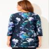 Catherines Women's Plus Size Petite Suprema Feather Together Tee - 3XWP, Black Grey Feather view 3