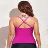 coastal rose Womens Tankini Top Twist V Neck Swim Top Ruched Tummy Control Swimsuit Tops US14 Hot Pink view 4