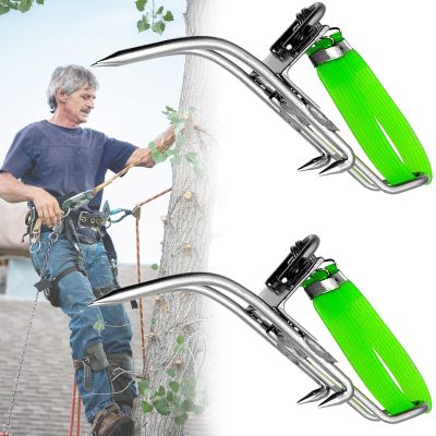 4 Claws Tree Climbing Spikes, Tree Climbing Equipment Set, Tree Climbing Tools Lumberjack Climbing Spikes Pole Shoes Stainless Steel 304 Hunt Tomb