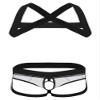 Manyakai Men's X-Shape Harness Belt Vest with Jock Straps Butt-Flaunting Thongs Gay Party Clubwear Red Medium view 2