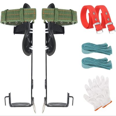 Tree Climbing Spike Set, 2 Claws Adjustable Tree Climbing Spikes with Drawstring Belt for Outdoor Jungle Survival, Picking Fruit, Indoor and Outdoor Sports