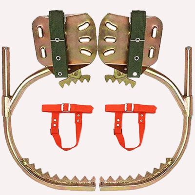 Portable Non-Slip Tree Climbing Spikes Set with Safety Belt Adjustable Lanyard Rope Rescue Belt for Tree Climbing, Jungle Survival, Picking and Hunting(Size:Model 450)