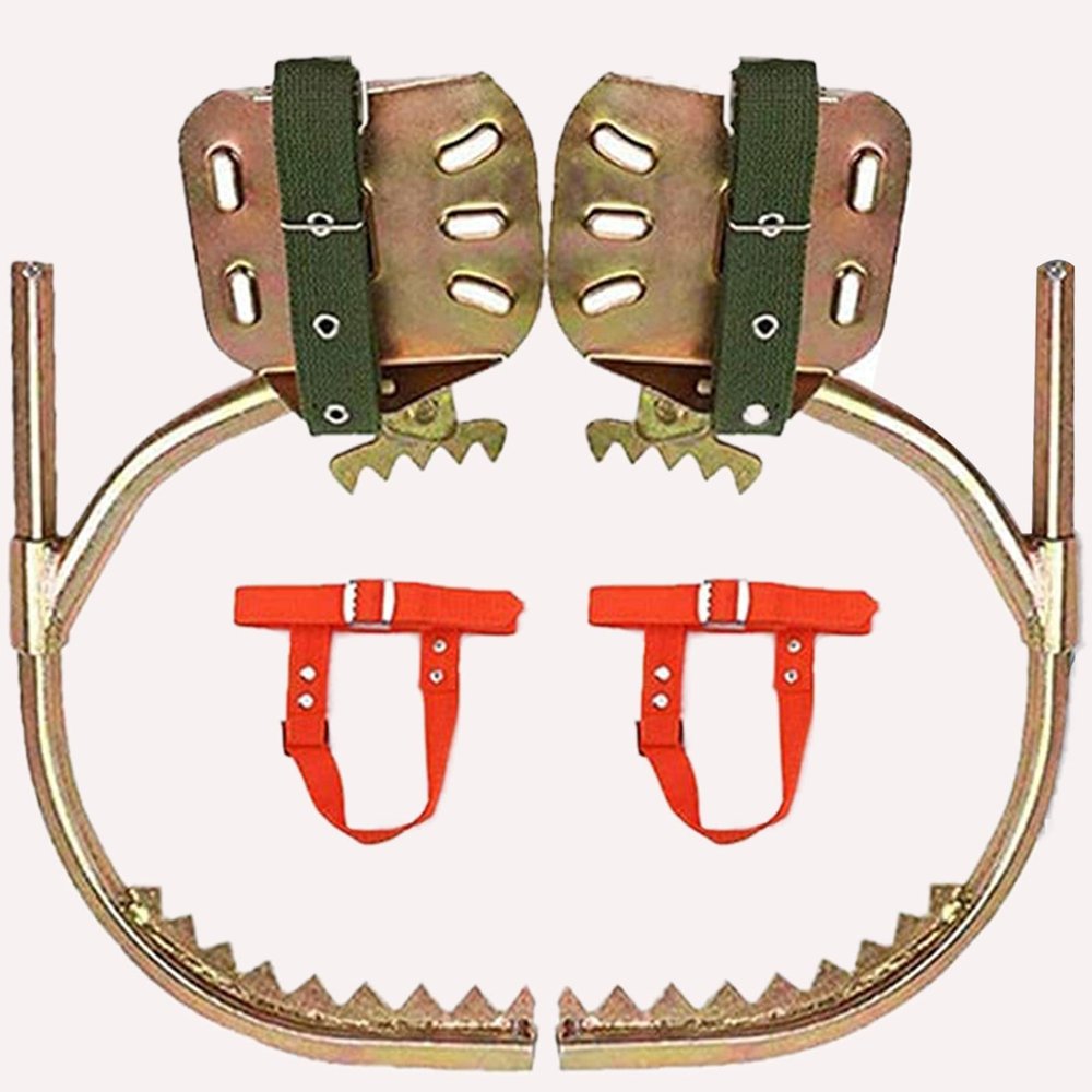 Portable Non-Slip Tree Climbing Spikes Set with Safety Belt Adjustable Lanyard Rope Rescue Belt for Tree Climbing, Jungle Survival, Picking and Hunting(Size:Model 450)