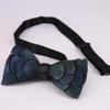 Galsawi Men's Pre-Tied Bow Tie Handmade Feathers Bowtie Adjustable Length Necktie view 2