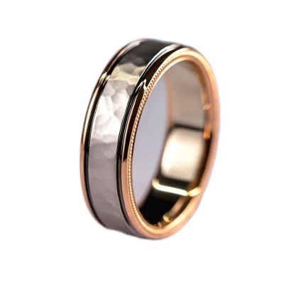 Vsoruln Engagement Imitation Diamond Rings for Couples Set,3 pc His and Her Wedding Ring Set, Hypoallergenic Rose Gold Ring Set, Cubic Zirconia Bride Promise Rings Set, Size 6-13 (4MM women's, 7)