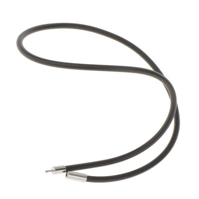 16 Inch 3mm Fashion Black Rubber Cord Necklace