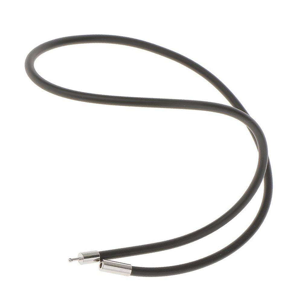16 Inch 3mm Fashion Black Rubber Cord Necklace