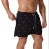 SILKWORLD Mens Swimming Trunks with Compression Liner Quick Dry 5 inch Swim Shorts with Zipper Pockets,Crab,Medium view 2