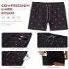 SILKWORLD Mens Swimming Trunks with Compression Liner Quick Dry 5 inch Swim Shorts with Zipper Pockets,Crab,Medium view 4