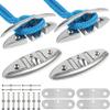 316 Stainless Steel Boat Cleats 5 Inch, Marine Grade Dock Cleats with Stainless Steel Bolts and Back Plate,Boat Dock Cleats Folding Dock Cleats for Deck and Boat (4 Pack) view 1