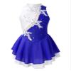 Aislor Kids Girls Roller Figure Ice Skating Dress Sequins Floral Sleeveless Leotard Dress Ballet Dance Skirt Dance wear Blue&White 8 Years view 1