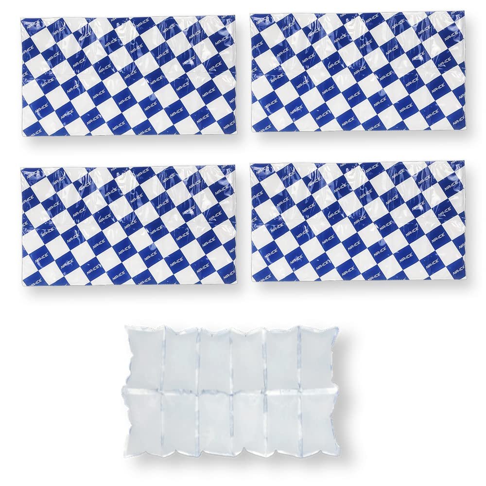 Disposable Ice Packs Sheets for Frozen Food Shipping, Cold Freezer Packs for Coolers Lunch Box, Dry Ice Shipping Cold Packs Ice Frozen Gel Packs for Perishable Mailing Storage, 2 x 6 Cells, 4 Sheets