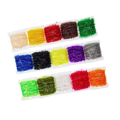 GREATFISHING 15 Colors Tinsel Chenille Thread Line Crystal Flash Line Realistic Fly Tying Materials Fishing Numph Bugs Scud Dry Flies Saltwater Flies