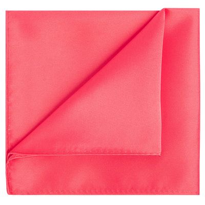 KissTies Coral Reel Mens Pocket Square Satin Watermelon Color Hanky + Gift Box