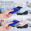YESIIW Pop up Credit Card Holder RFID Blocking with Money Pocket Minimalist Business Card Wallet for Men Slim Aluminum Metal Bank Card Case for Cards and Notes and Coins Royal Blue view 4