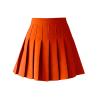 ZHANCHTONG Women's High Waist A-Line Pleated Mini Skirt Short Tennis Skirt (Orange, XS) view 1